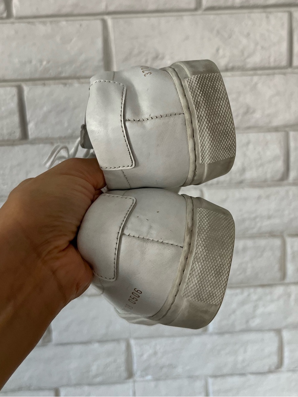 Common Projects Original Achilles Low Sneaker White Leather Lace-Up Size 38 - Picture 7 of 10